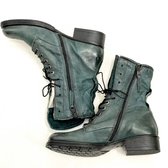 Miz Mooz Nala Combat Boots in Distressed Jade - Picture 6 of 13